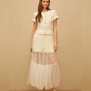 Raphaëlle Cream White Tweed Matching Set